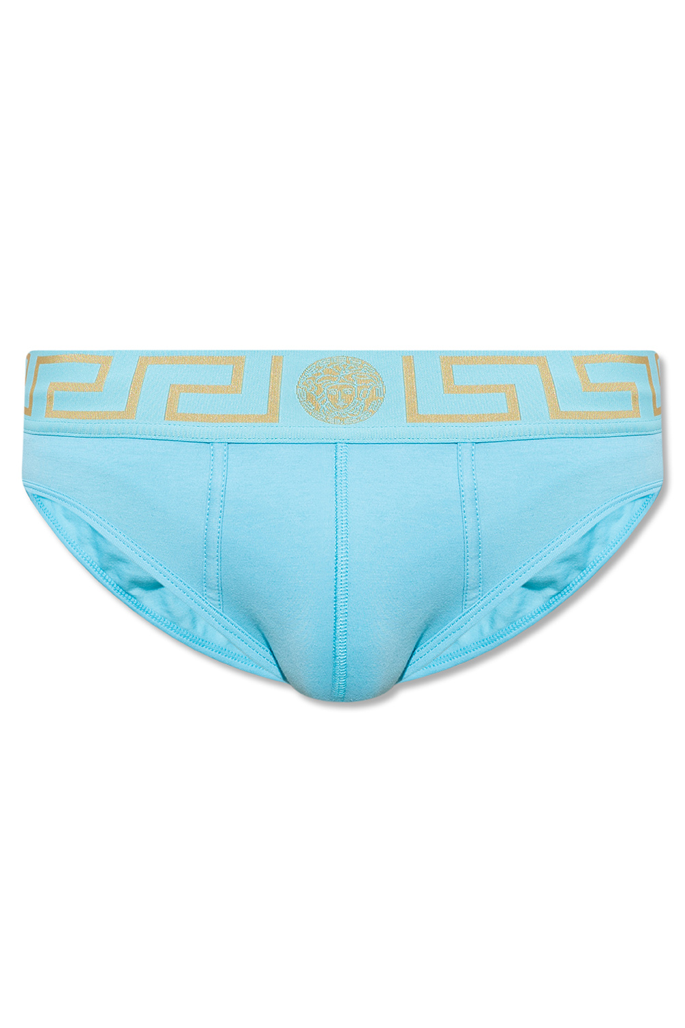 【関税込み】Versace Underwear ブルー バロッコ ビキニトップ ビキニ トップ アンダーウォーター バロッコ ブルー,ホワイト